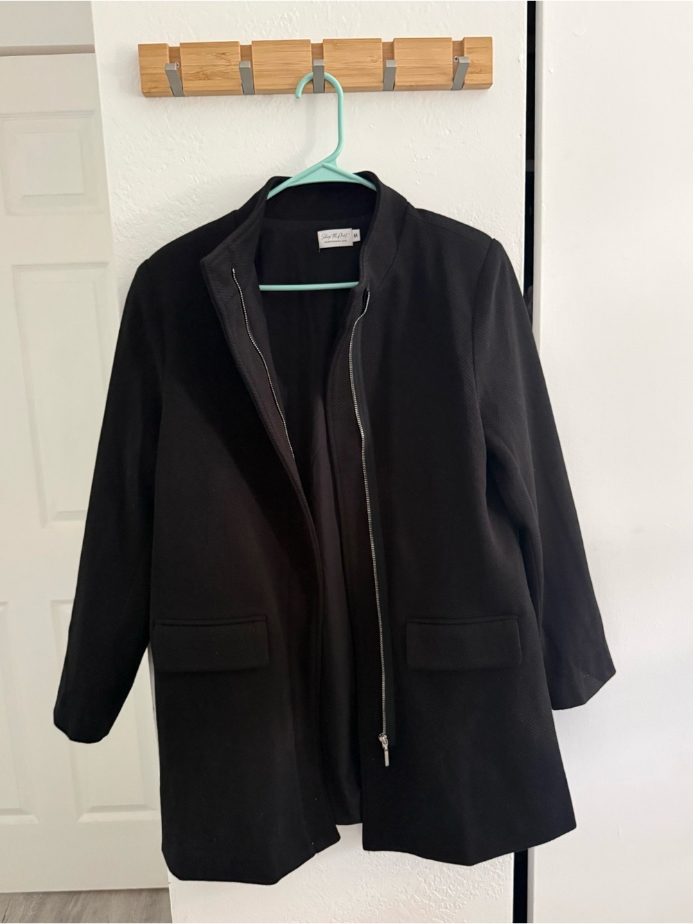 New Mint Julep Boutique Black Women's Zip-Front Coat